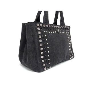 Prada Black Bijou Shoulder Bag Handbag Canapa Denim Crossbody